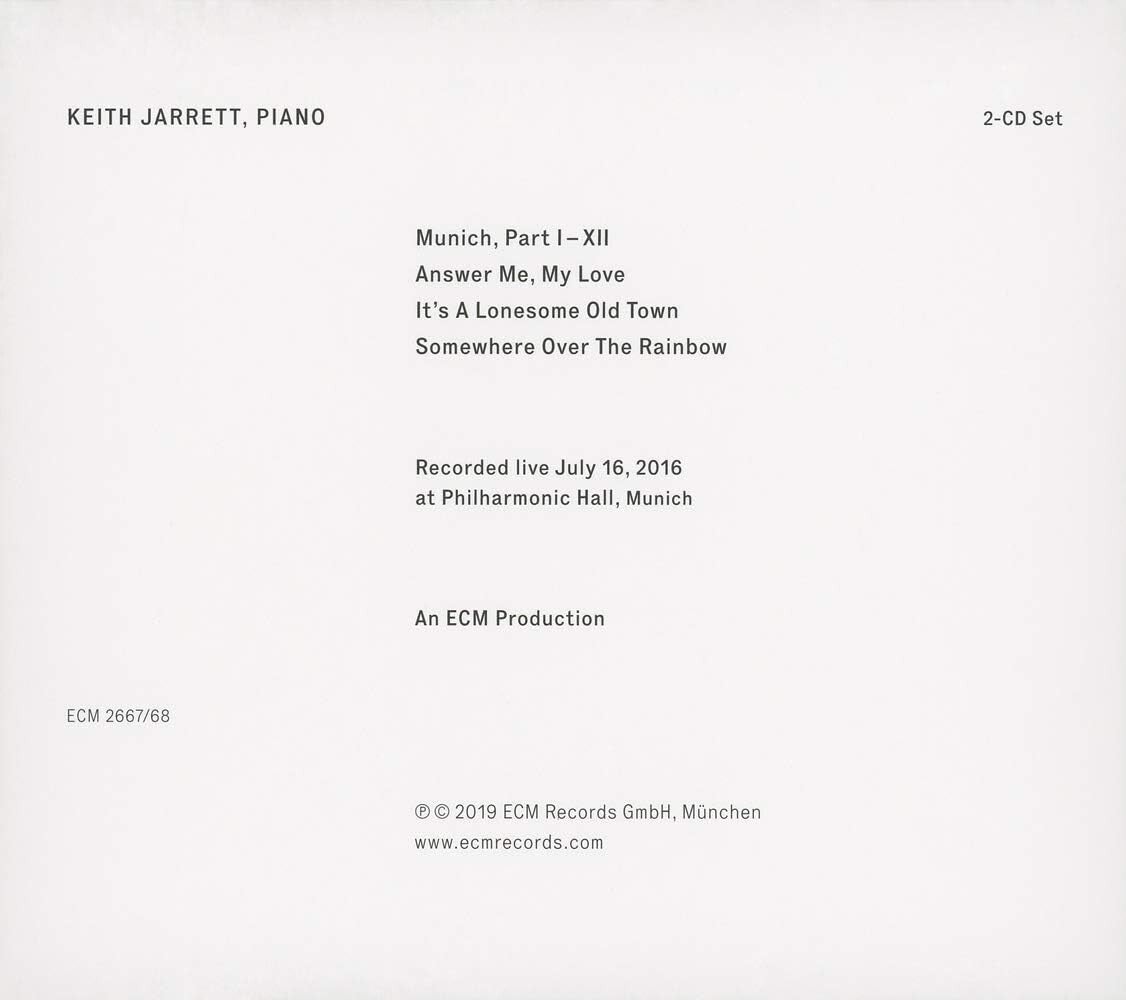 CD New Keith Jarrett Jazz Piano Live Munich 2016 OBI