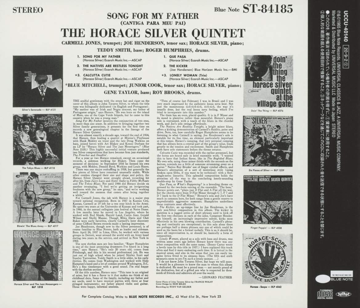 New JAPAN MQA UHQ CD HORACE SILVER Song For My Father HI-RES Audio