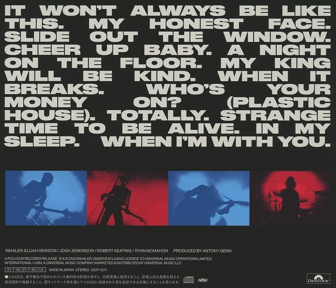 New INHALER IT WON’T ALWAYS BE LIKE THIS WITH BONUS TRACK  JAPAN CD