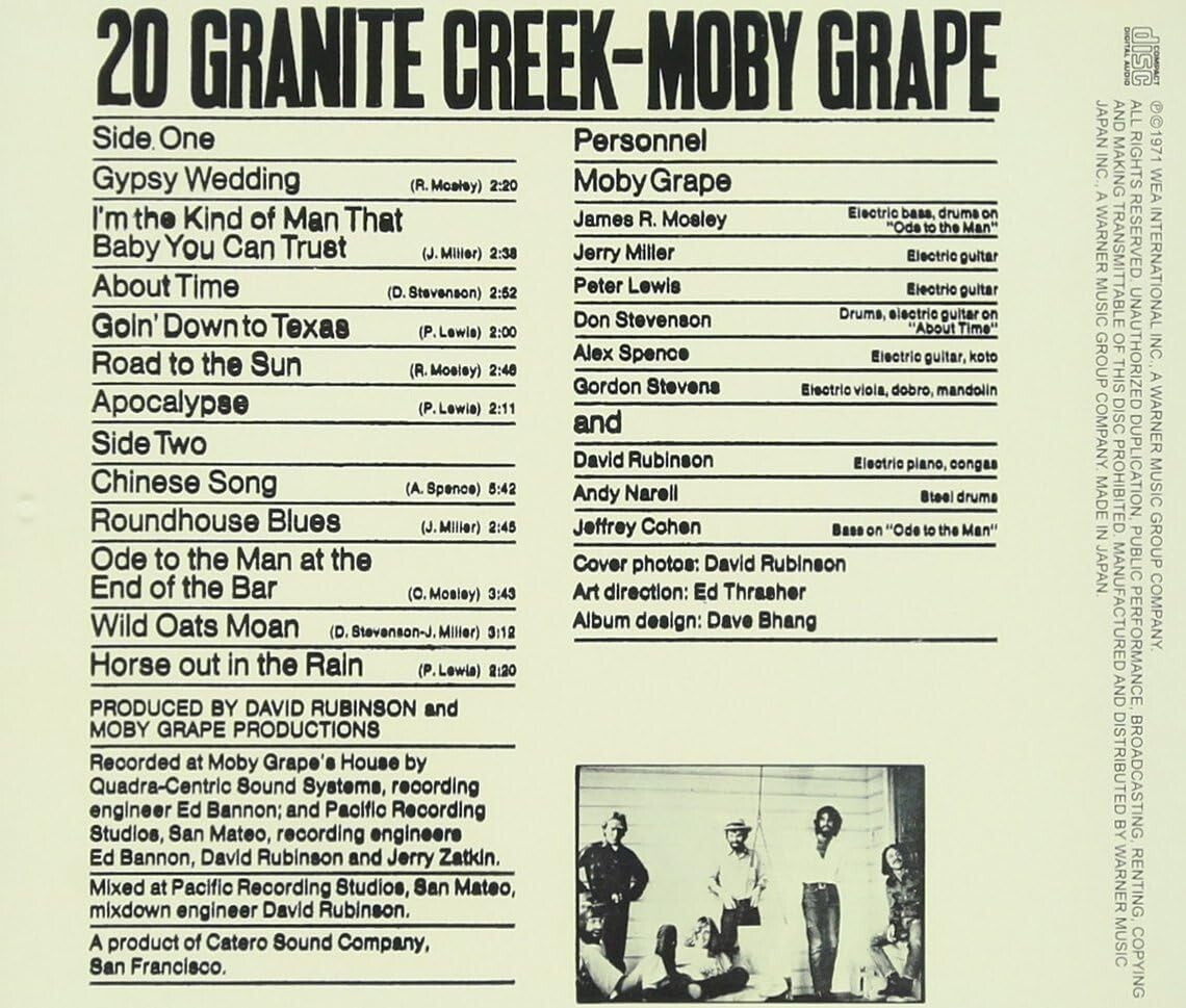 Moby Grape 20 Granite Creek CD From Japan NEW