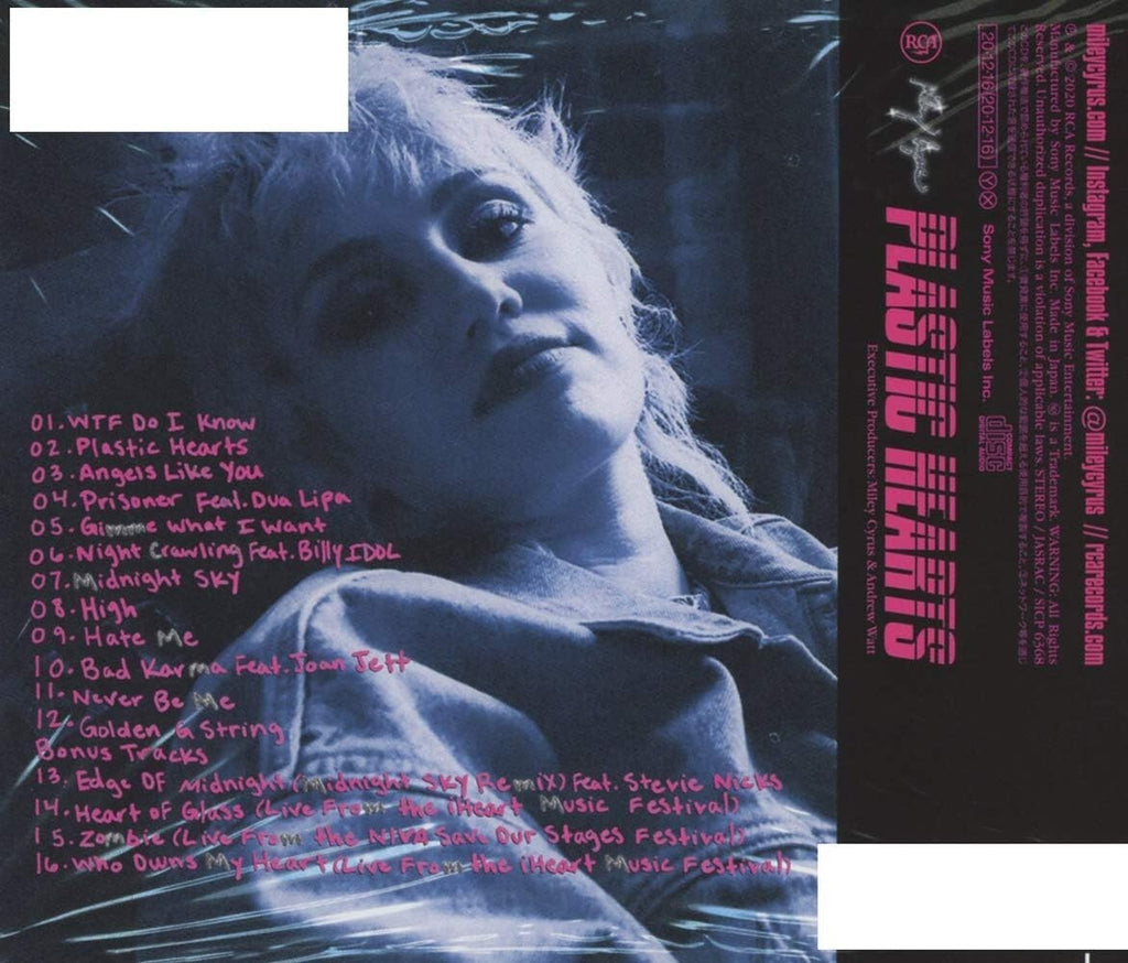 Miley Cyrus Plastic Hearts Japan Music CD Bonus Tracks NEW