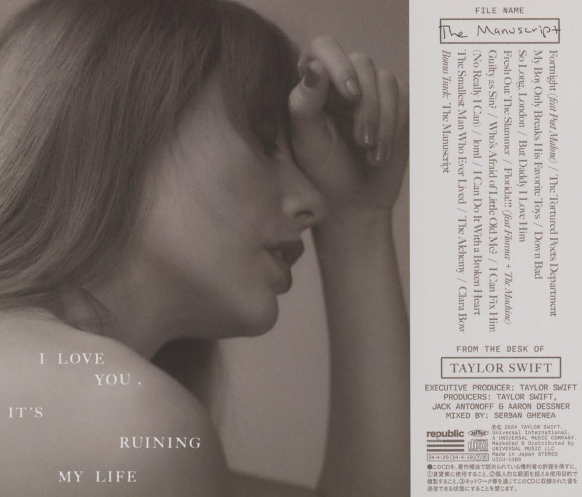 New Taylor Swift The Tortured Poets Department (Regular Edition) Japan Music CD