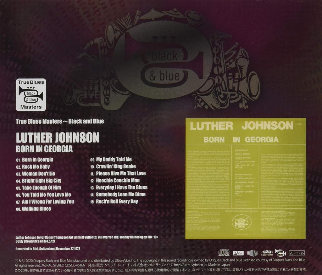 New LUTHER SNAKE BOY JOHNSON-BORN IN GEORGIA-JAPAN CD Ltd/Ed