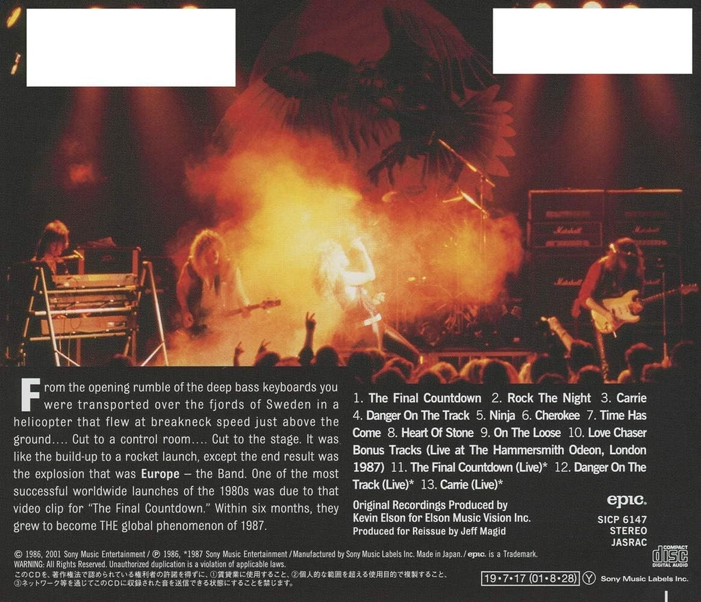 Europe CD The Final Countdown” Bonus Tracks Japan OBI New