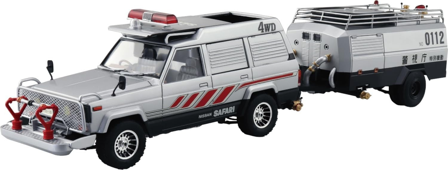 AOSHIMA Seibu Keisatsu No.7 Safari 4WD &amp Tank Truck 1/24 Scale Plastic NEW