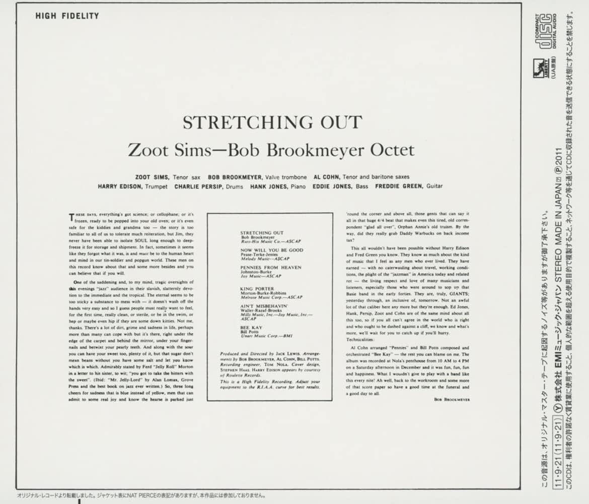 New Zoot Sims/Bob Brookmeyer Jazz CD Stretching Out Japan OBI