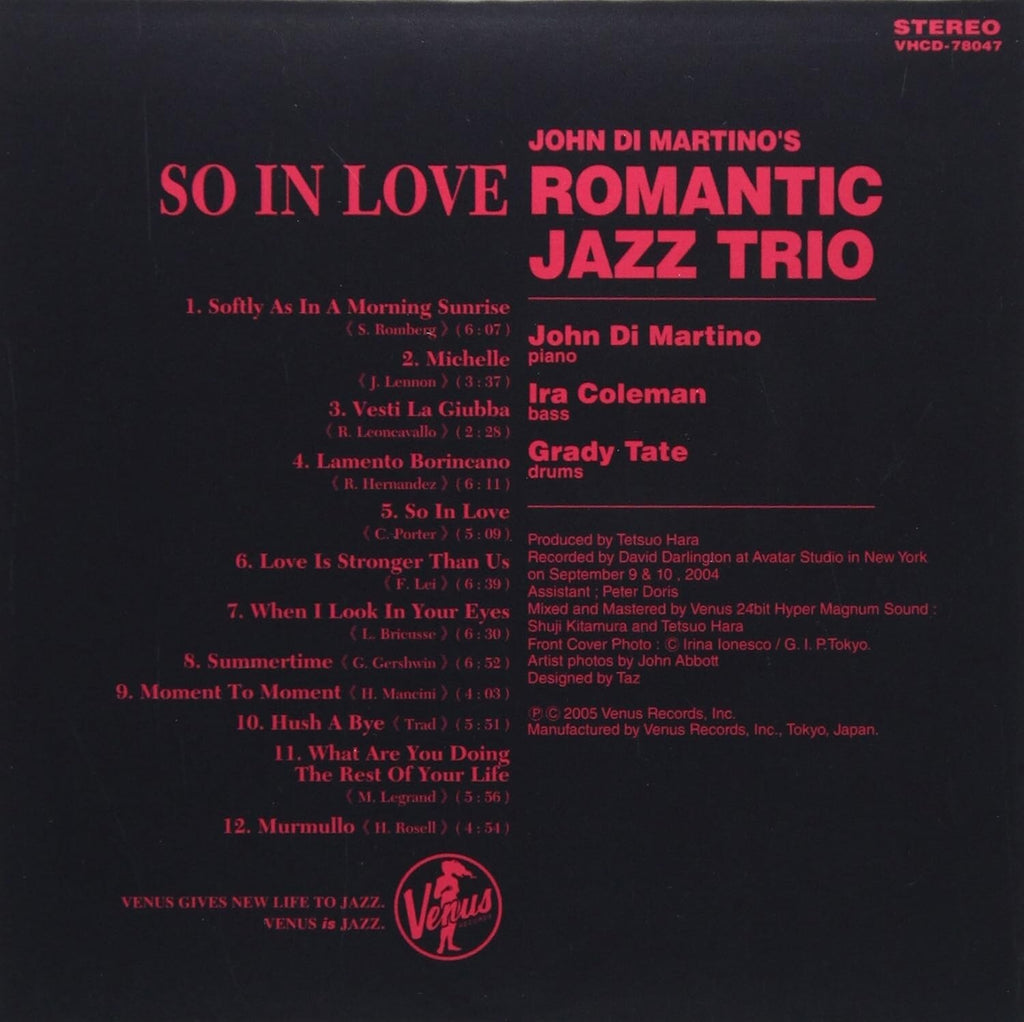 John Di Martinos Romantic Jazz Trio CD So In Love Paper OBI Sleeve NEW