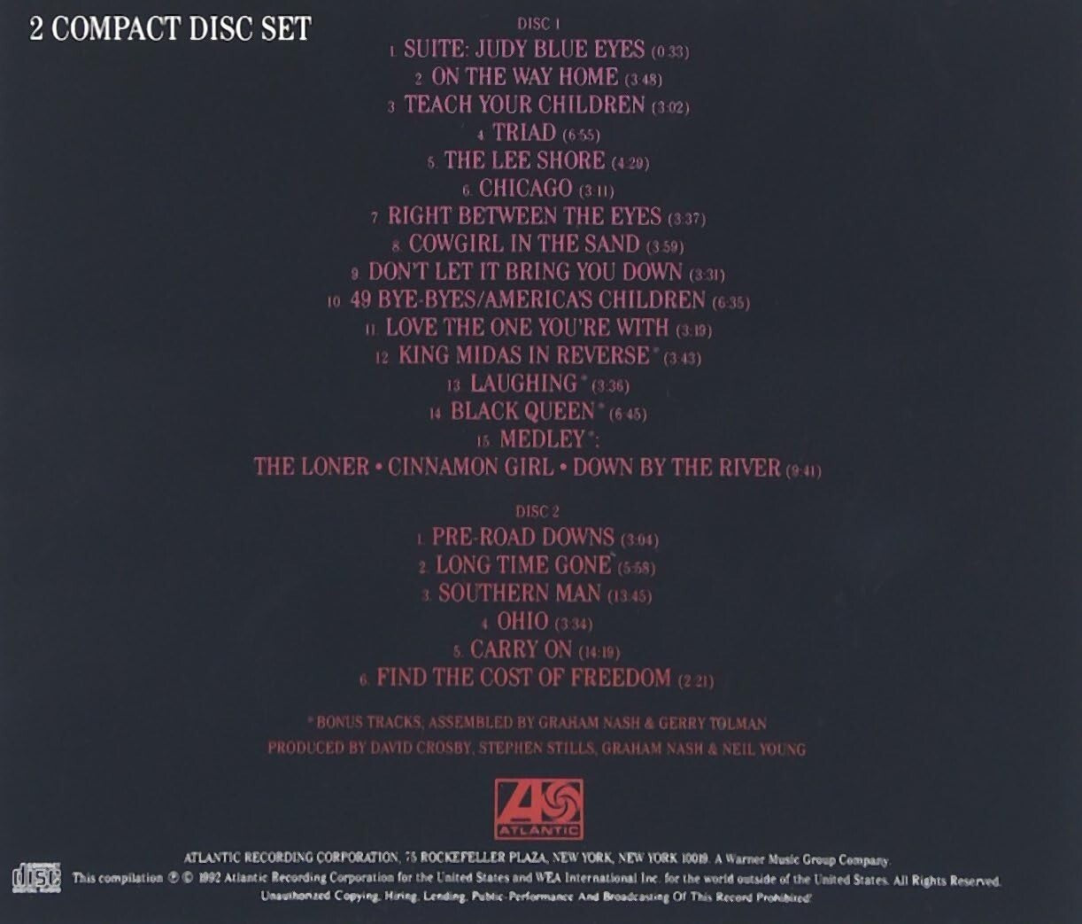 Crosby, Stills, Nash & Young CSN&Y Live 2CD 4 Way Street 1970 NEW