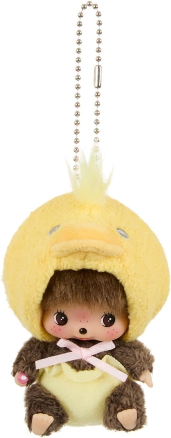 NEW [Sekiguchi] Monchichi Plush Toy Animal Babychichi SS Big Face Keychain Chick
