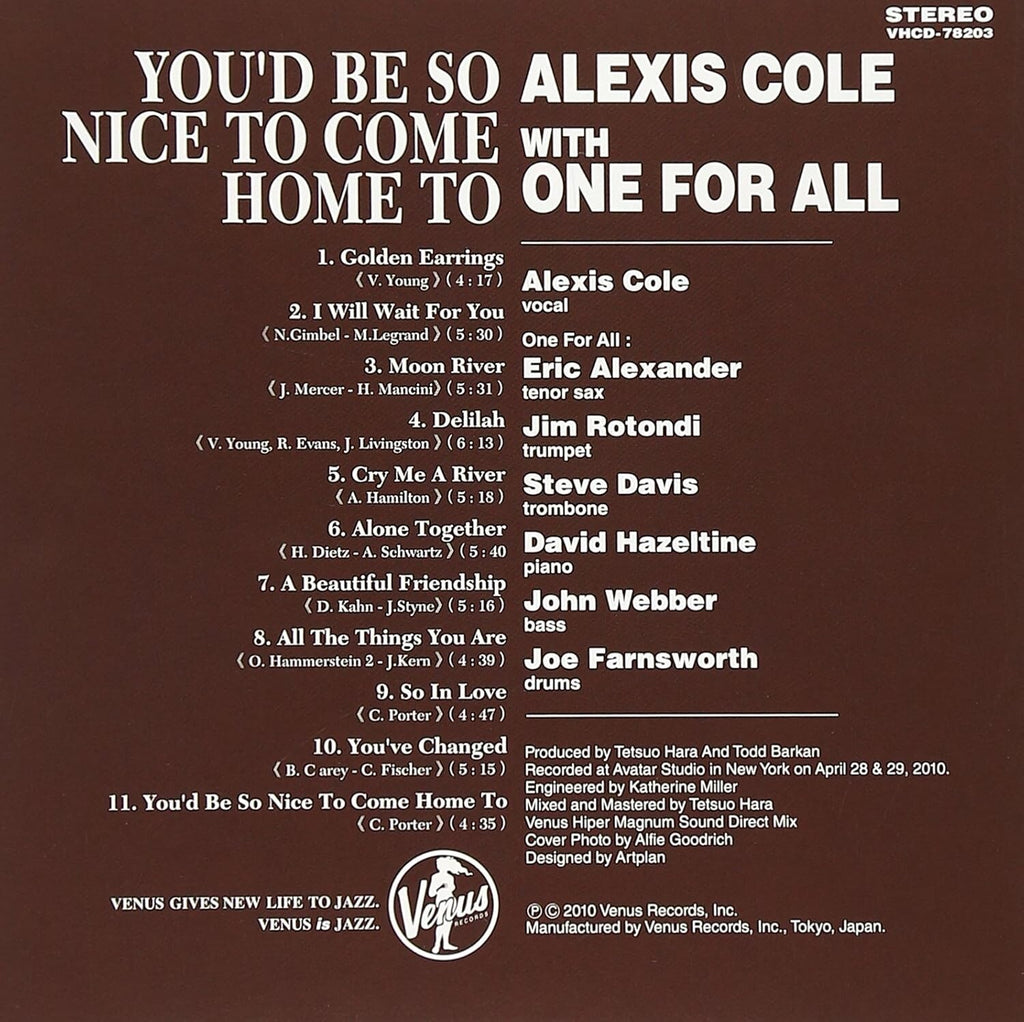 Alexis Cole Jazz Vocal CD Youd Be So Nice To Come Home To Sl New