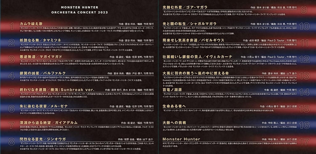 New Monster Hunter Orchestra Concert Hunting Music Festival 2023 CD
