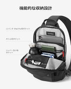 tomtoc Body Bag for Men Large Capacity Shoulder Bag Compatible with 11-inch New