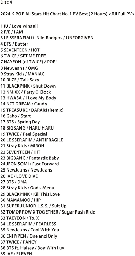 New [Dvd] 2024 K-Pop All Stars No.1 Music Video Live Mix 157 Song All Full Pv