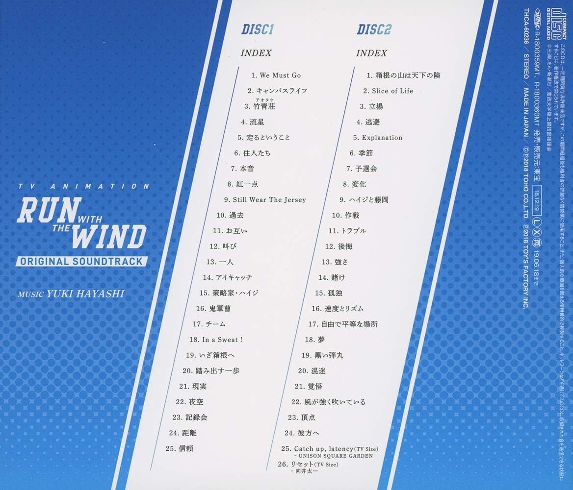 Run with the Wind Original Soundtrack OST TV anime CD TOHO From Japan NEW