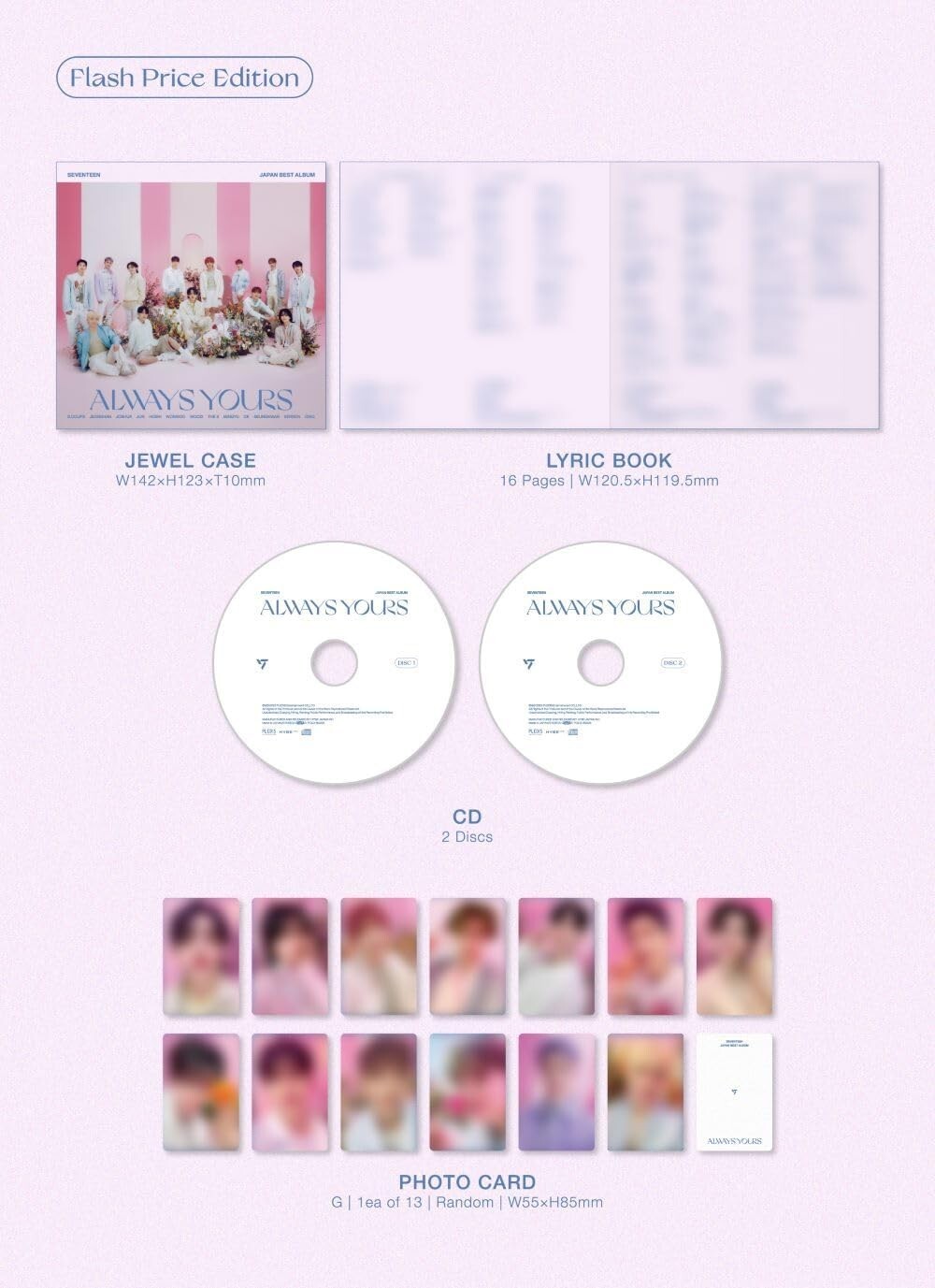SEVENTEEN JAPAN BEST ALBUM ALWAYS YOURS (Flash Price Edition) 2CD+CARD New