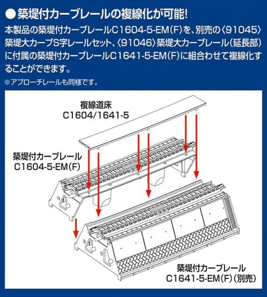 TOMIX 91047 N Gauge Embankment Large Curb Rail Double Track Set Railway NEW