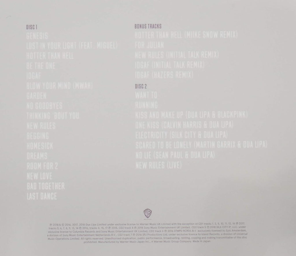 DUA LIPA-DUA LIPA COMPLETE EDITION-CD Reissue Japan NEW