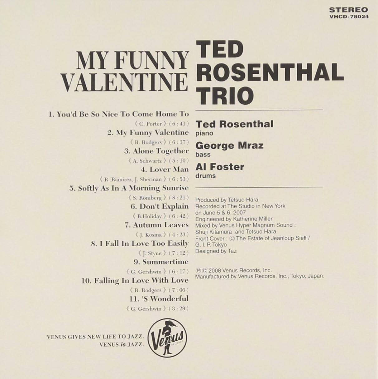 TED ROSENTHAL TRIO-MY FUNNY VALENTINE-JAPAN CD New