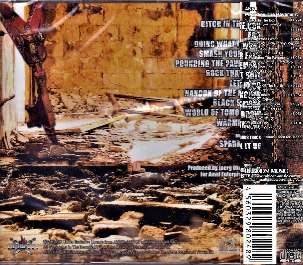 ANVIL POUNDING THE PAVEMENT WITH BONUS TRACK  JAPAN CD NEW