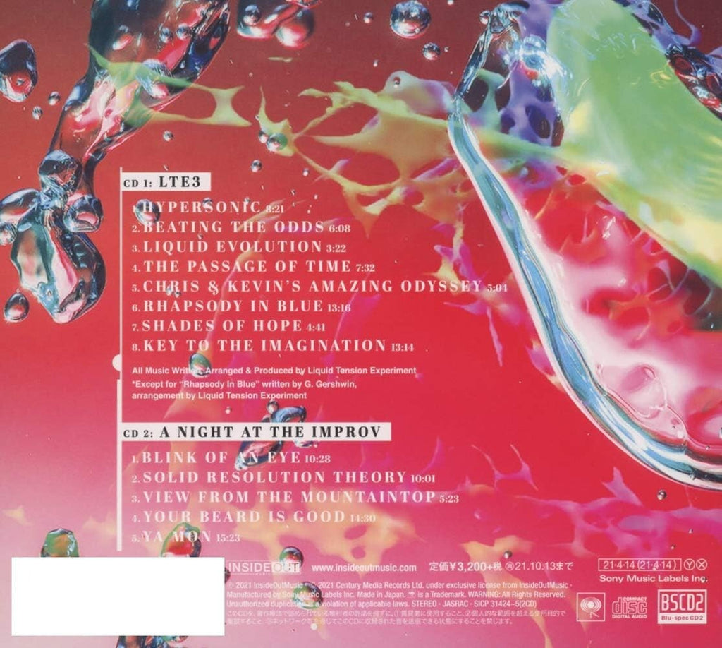 New LIQUID TENSION EXPERIMENT-3-JAPAN 2 DIGIPAK BLU-SPEC CD2 Ltd/Ed