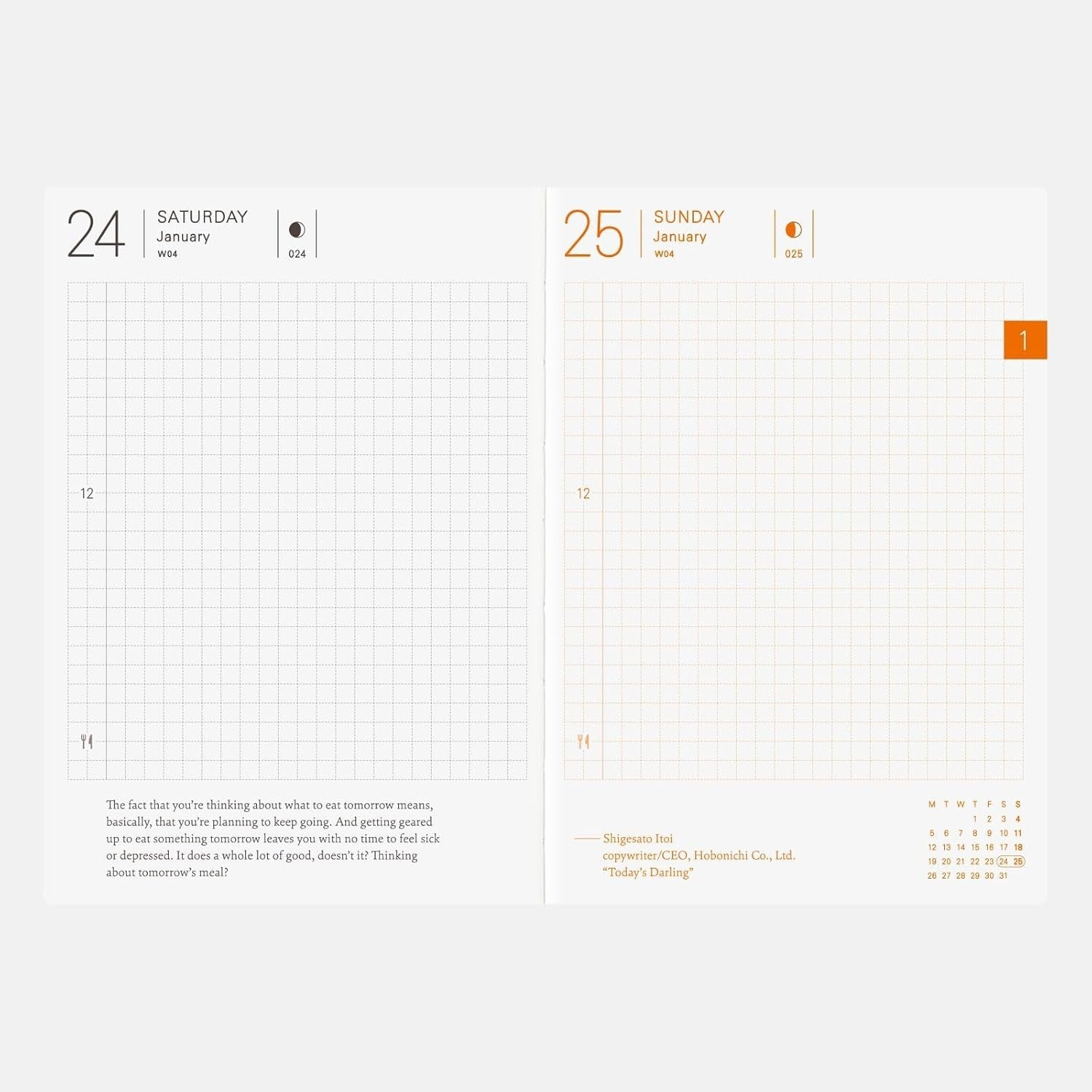 Hobonichi Techo 2026 Planner [A6/1 page per day/English/January/Monday start