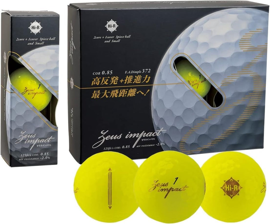 Kasco Zeus Impact 3 Golf Ball Yellow NEW