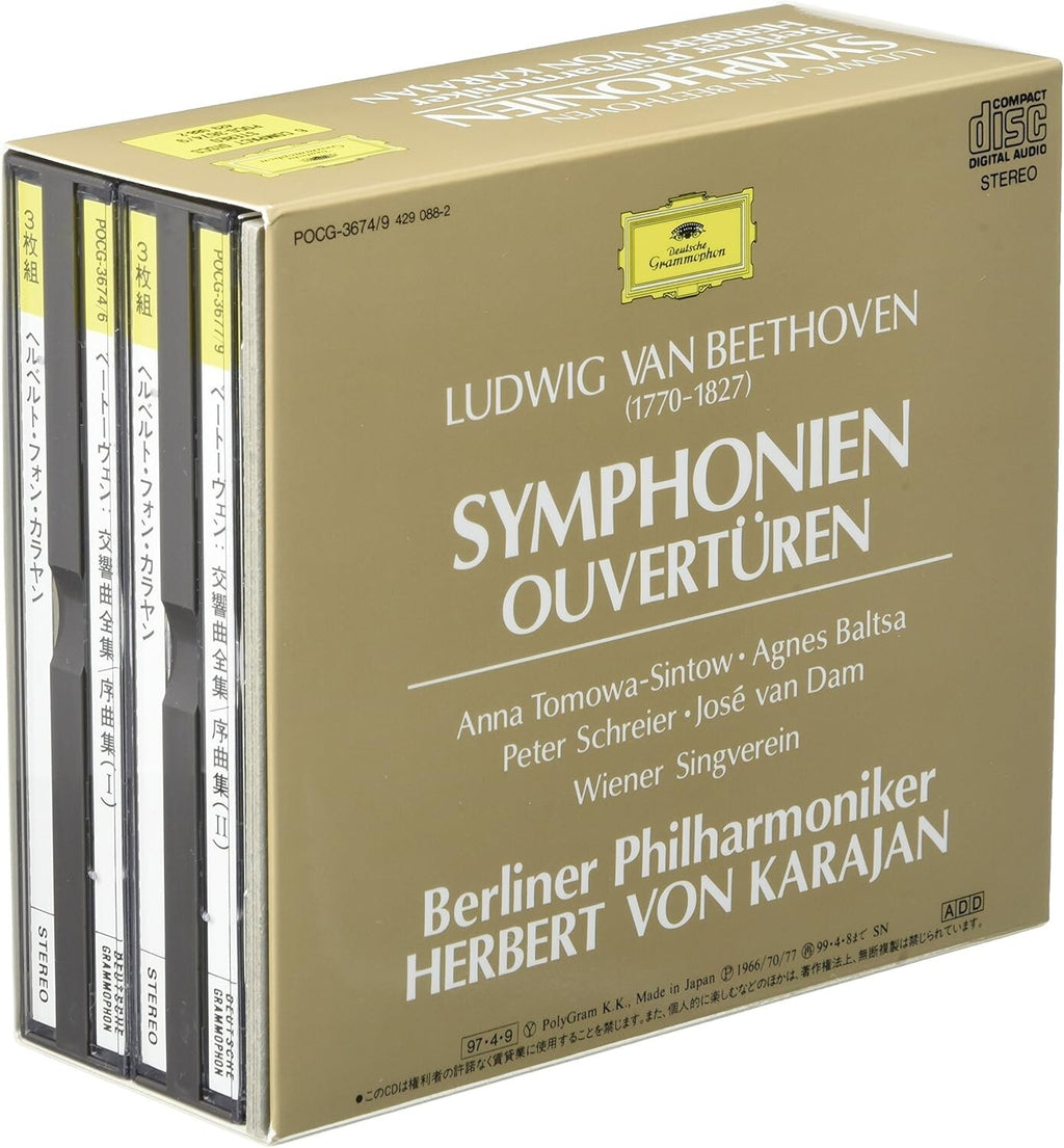 New Karajan Beethoven Complete Symphonies CD Polydor POCG-3674/9