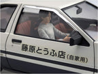 Aoshima Initial D: Fujiwara Takumi AE86 Trueno with Figure 1:24 Scale Model NEW