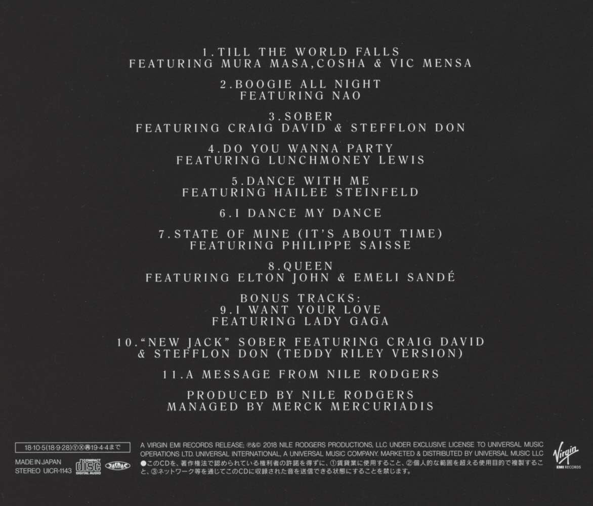New 2018 JAPAN SHM CD NILE RODGERS & CHIC IT’S ABOUT TIME WITH BONUS TRACKS