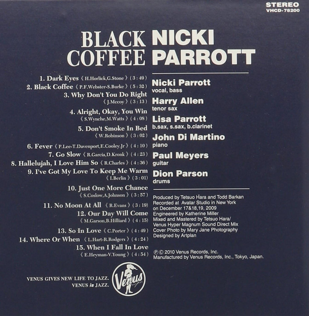 Nicki Parrott Jazz Bass Black Coffee CD from Japan New