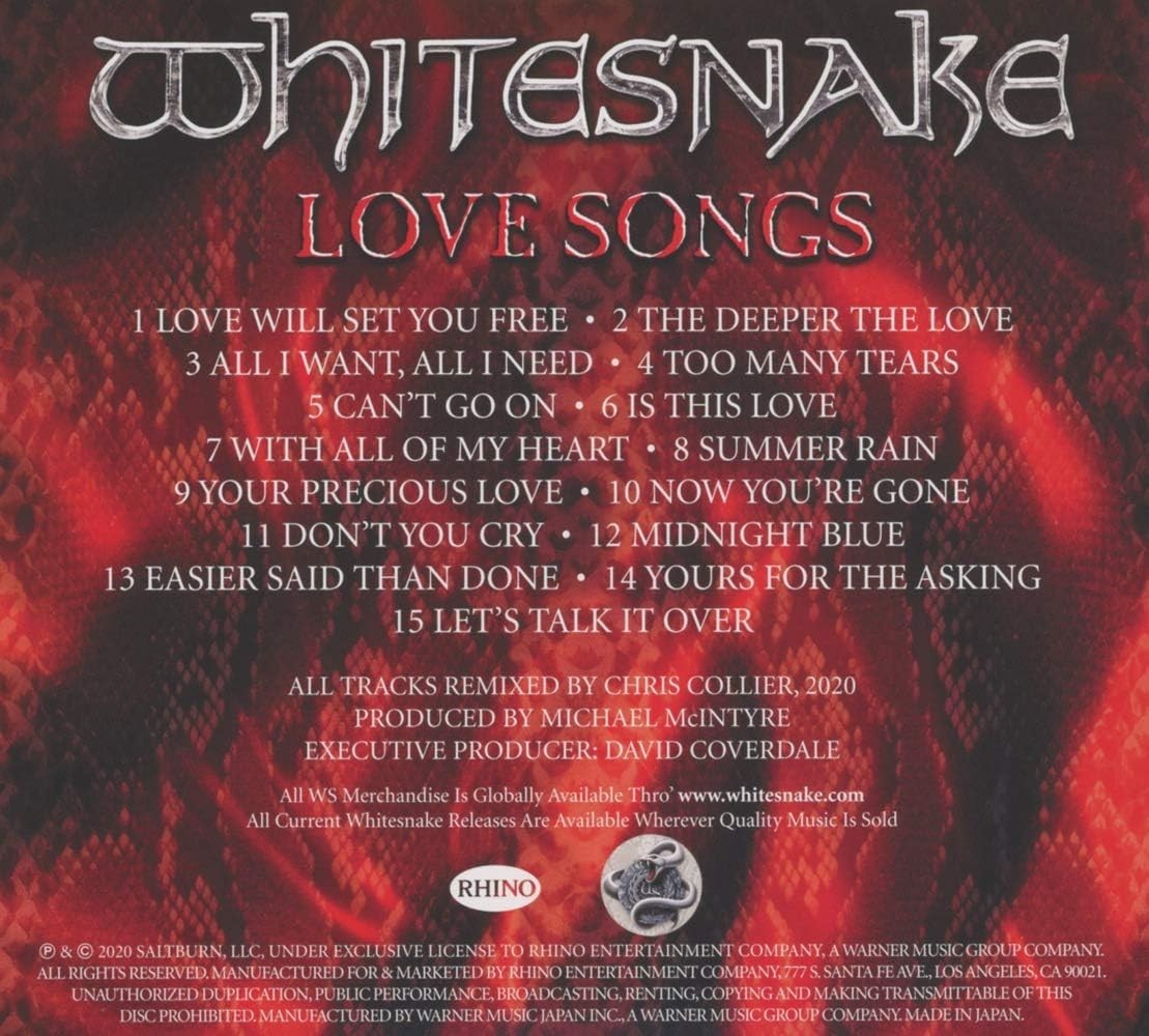 Whitesnake CD (SHM-CD) Love Songs Paper Sleeve Japan OBI NEW