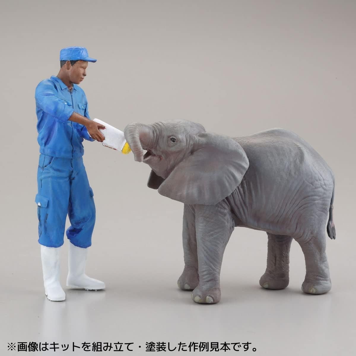 Kaiyodo Art Plastic ART PLA Zookeeper and White Rhino Set Unpainted New