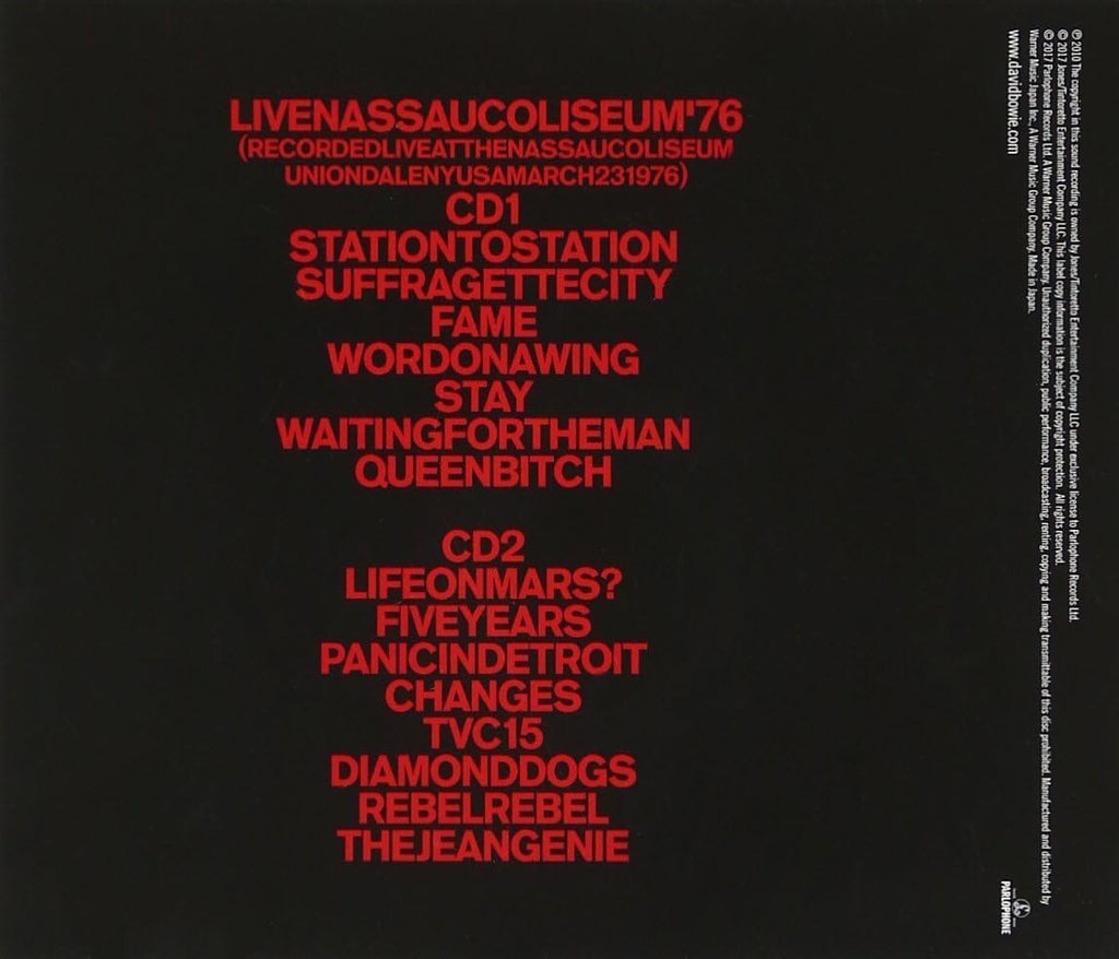 DAVID BOWIE-LIVE NASSAU COLISEUM `76-JAPAN 2 CD NEW