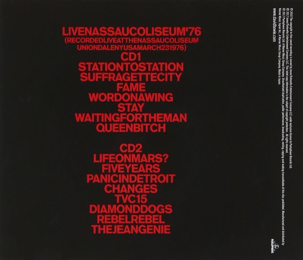 DAVID BOWIE-LIVE NASSAU COLISEUM `76-JAPAN 2 CD NEW