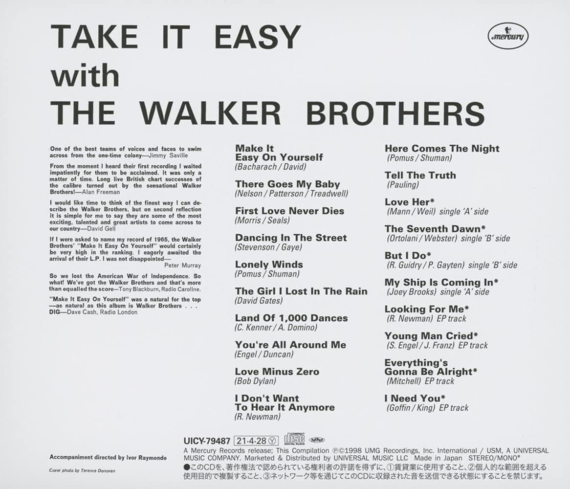 WALKER BROTHRES Take It Easy With The Walker Brothers Bonus Tracks JAPAN CD New