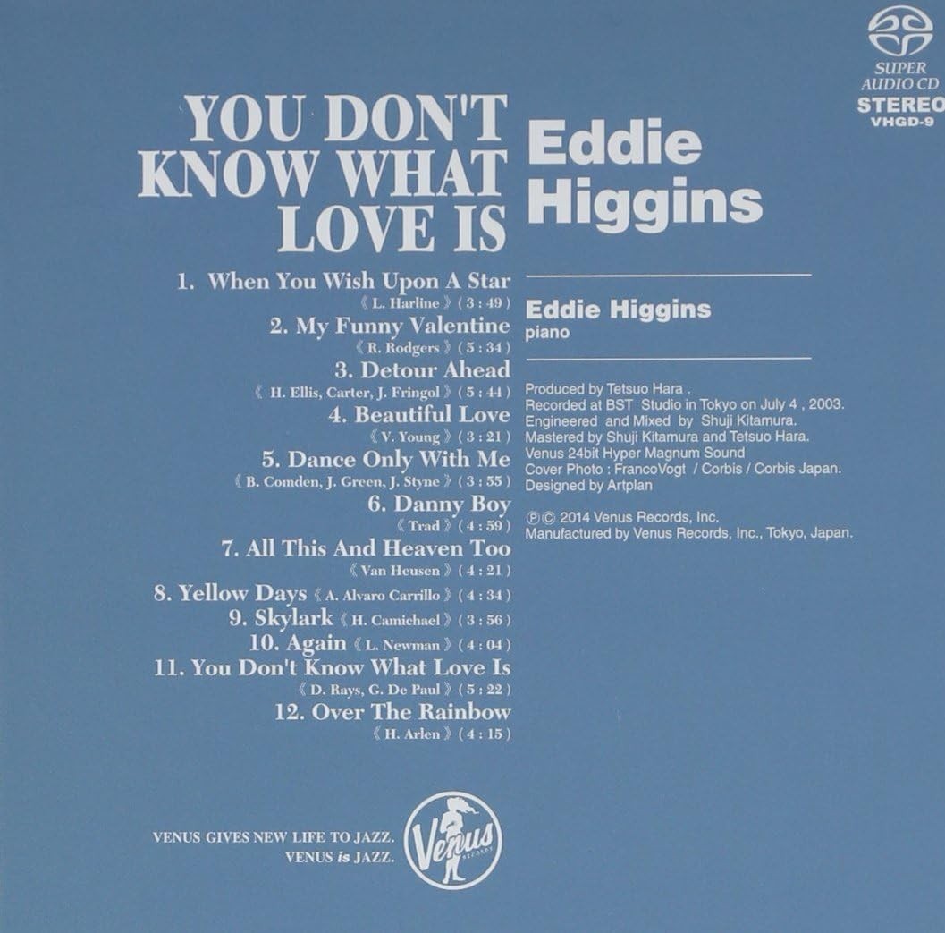 Eddie Higgins CD (SACD) You Dont Know What Love Is Digipak OBI NEW