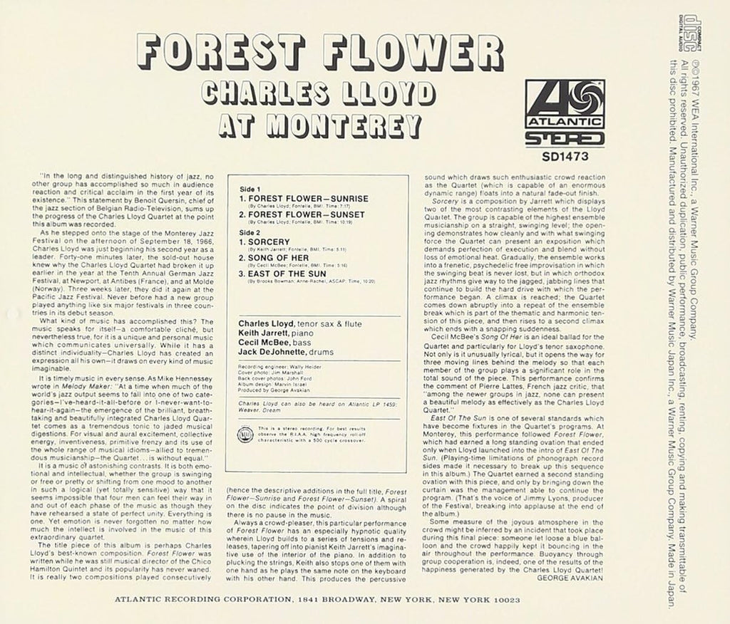 Charles Lloyd Jazz CD(SHM-CD) Forest Flower Keith OBI Jarrett From Japan NEW