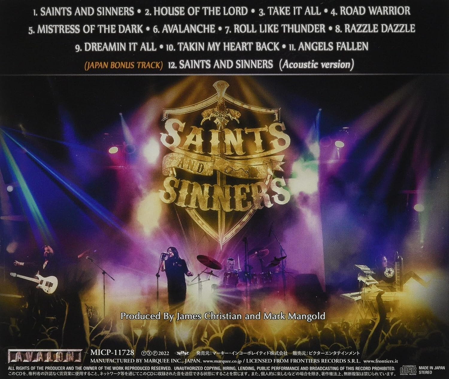 HOUSE OF LORDS Saints And Sinners + 1 JAPAN CD James Christian Touch A. New