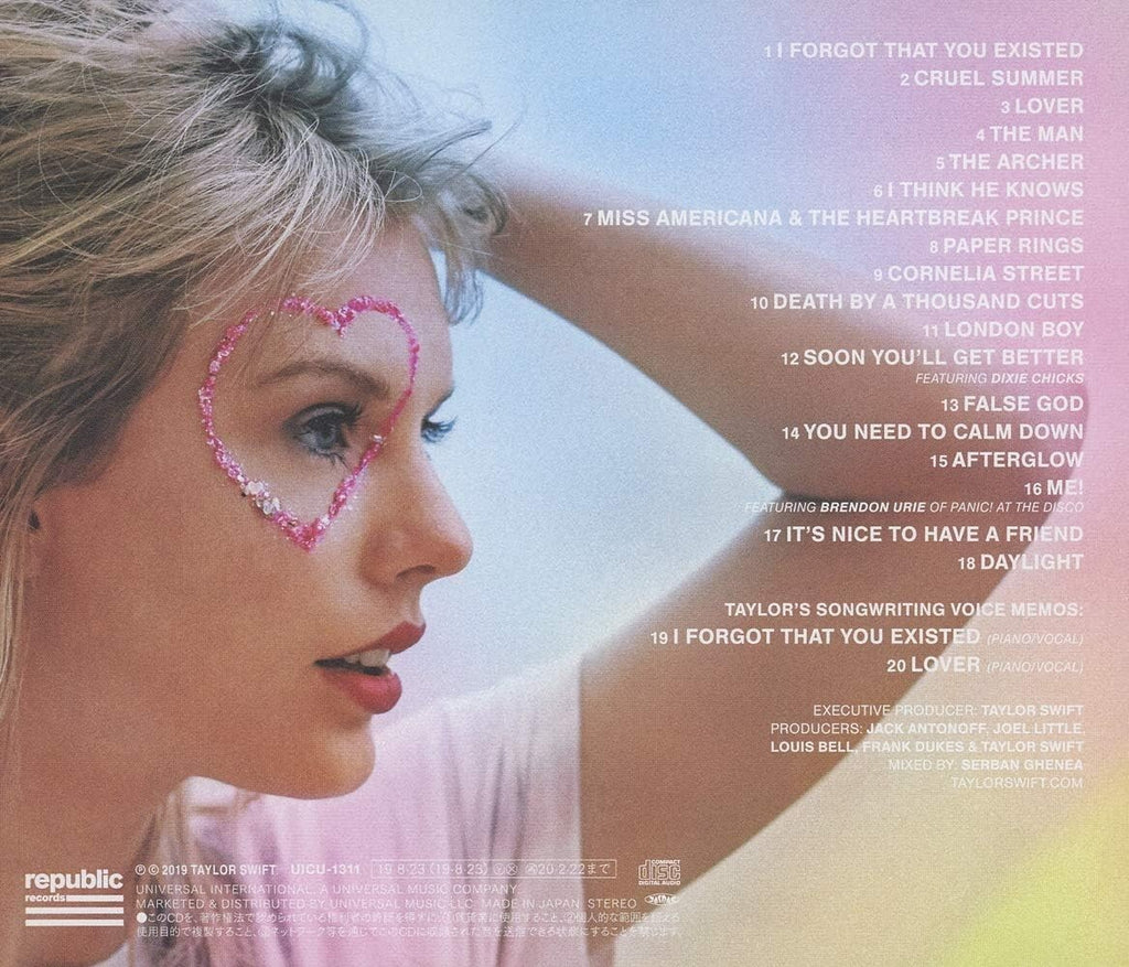 2019 JAPAN 20 TRACKS CD TAYLOR SWIFT LOVER JEWEL CASE NEW