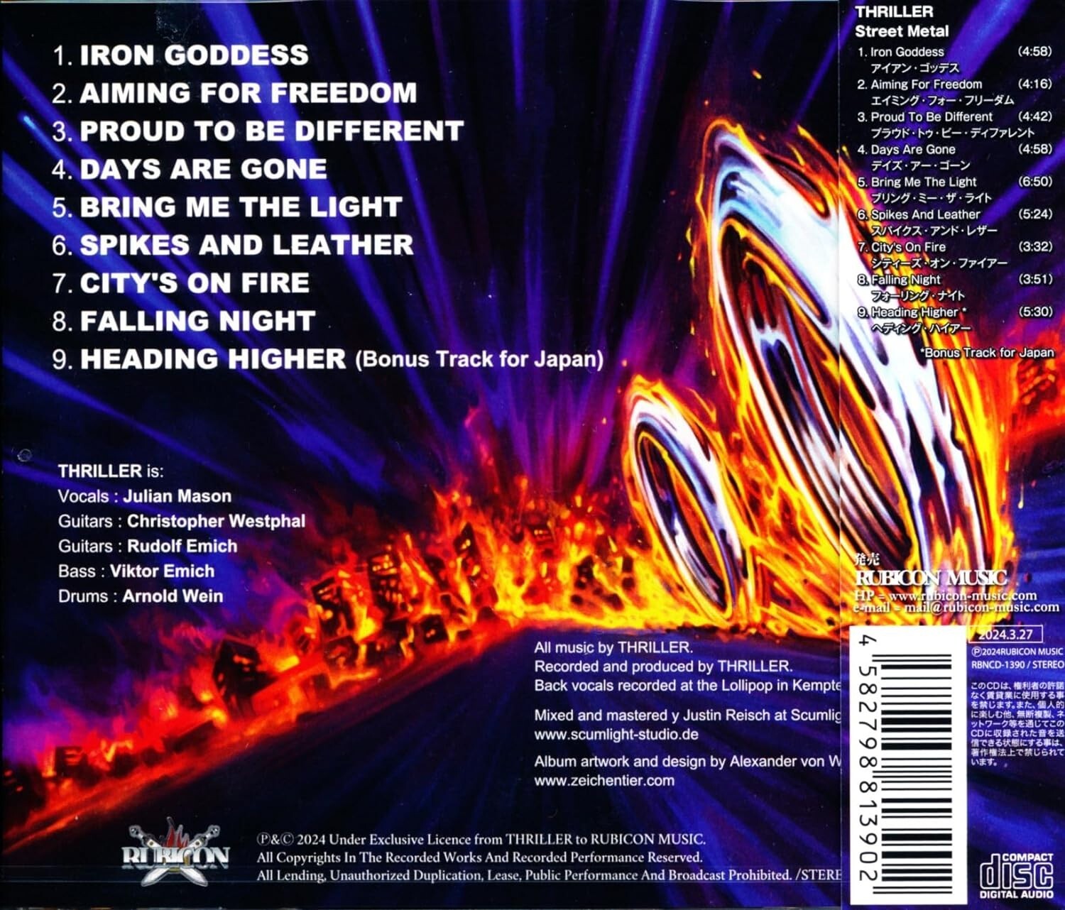 THRILLER STREET METAL with BONUS TRACKS 2024 JAPAN CD NEW