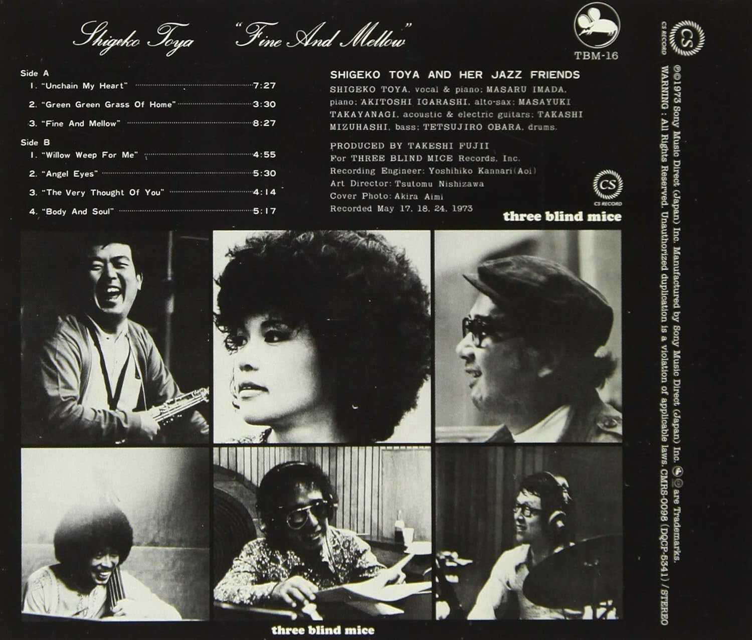 TBM SHIGEKO TOYA FINE AND MELLOW JAPAN CD New