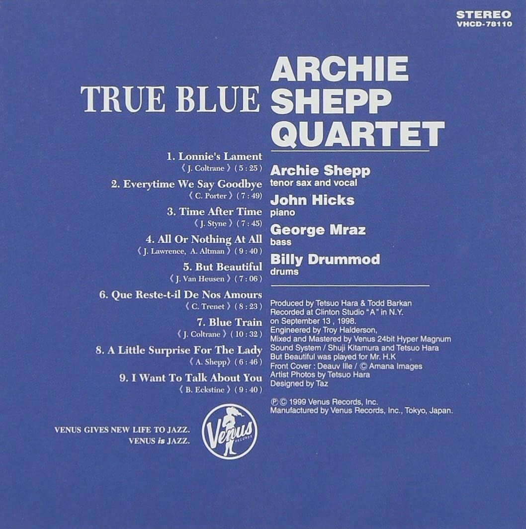Archie Shepp Quartet Jazz CD True Blue Paper Sleeve From Japan NEW