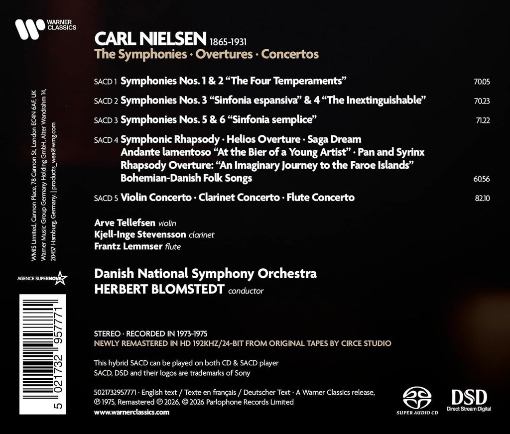 Herbert Blomstedt Nielsen Symphonies Overtures Concertos 5 SACD Hybrid NEW