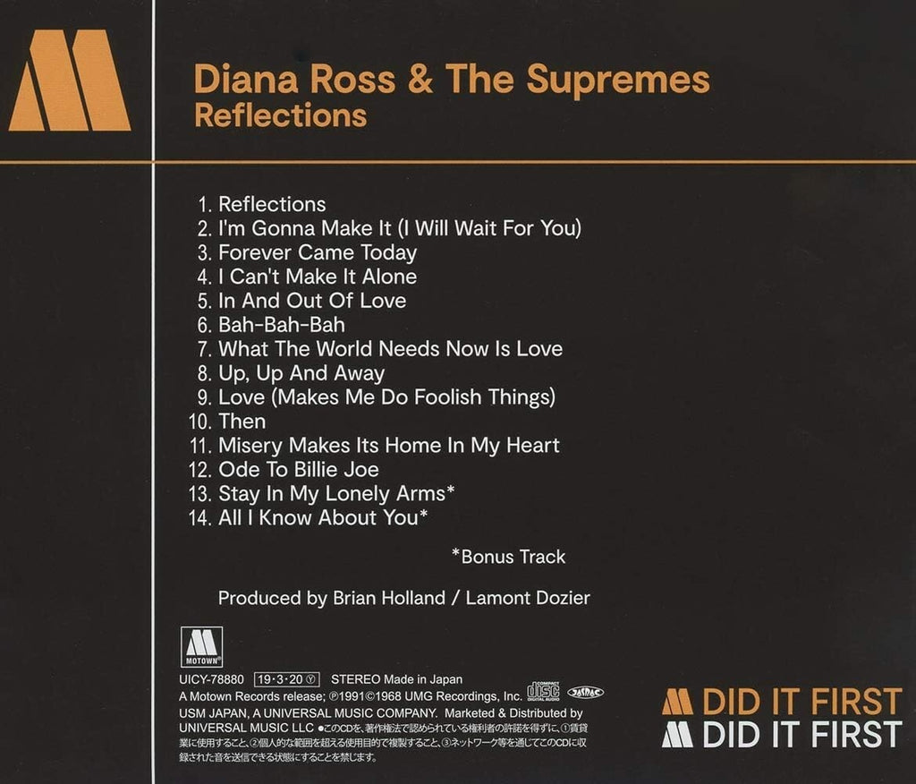 Diana Ross And The Supremes SEALED BRAND NEW CD Reflections Bonus From Japan NEW