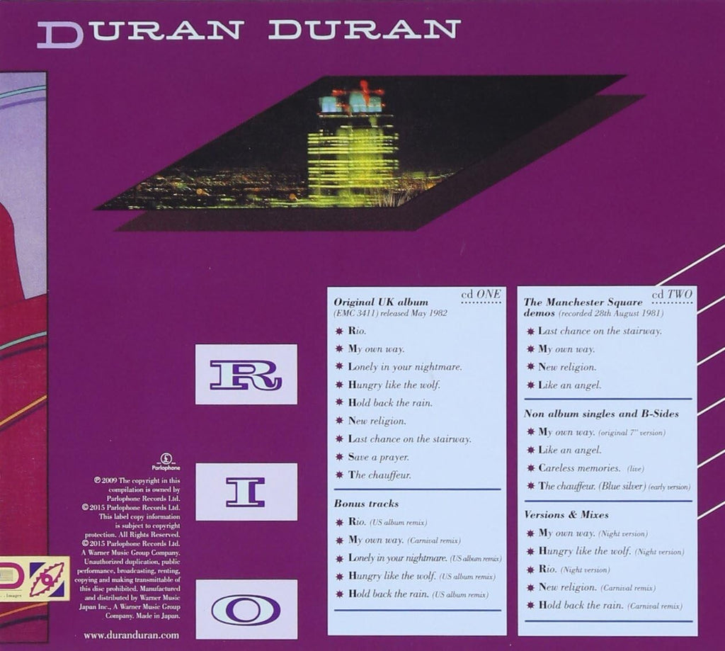 Duran Duran 2 CD RIO Deluxe Edition WPCR-16520/1 From Japan NEW