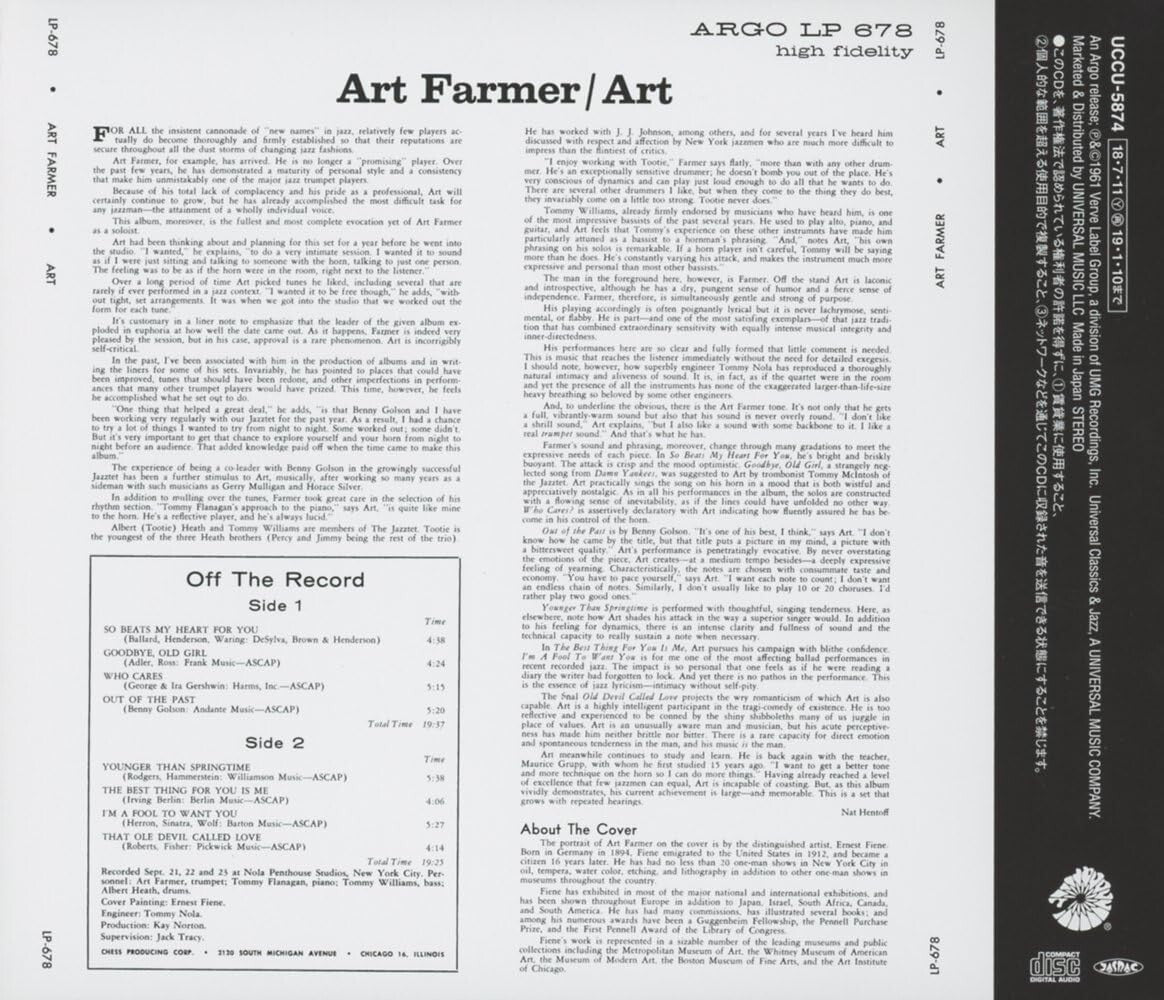 ART FARMER -ART- JAPAN SHM-CD NEW