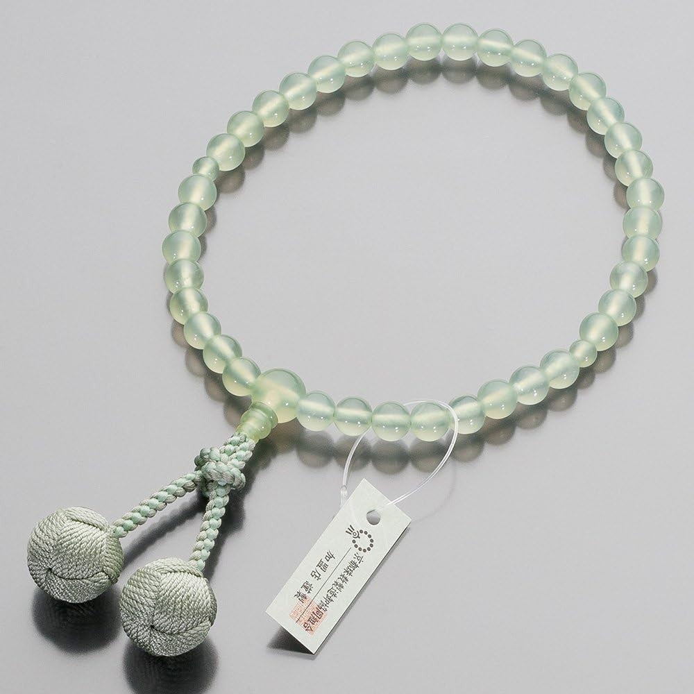 [Butsudanya Takita Shoten] Womens rosary green onyx 7mm beads pure silk NEW