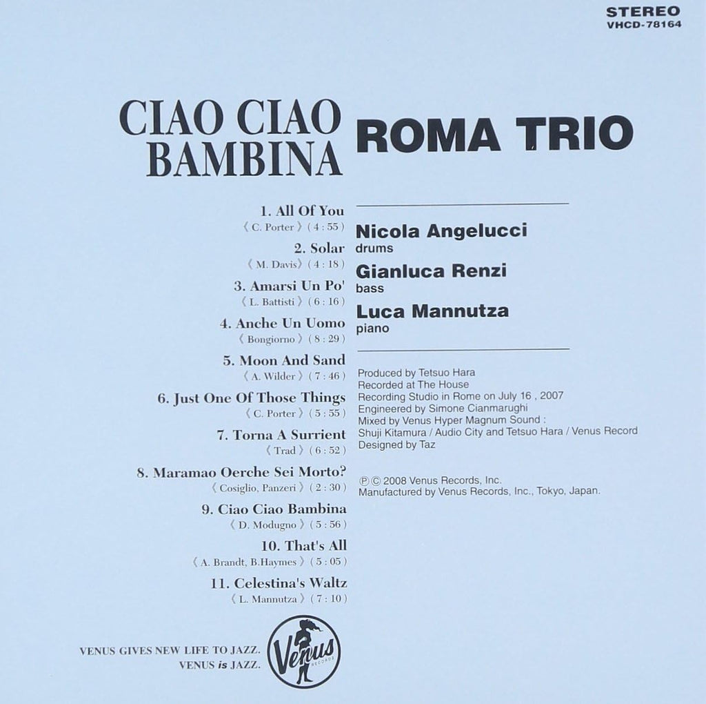 CD New Roma Trio Jazz Ciao Ciao Bambina Paper Sleeve Japan OBI