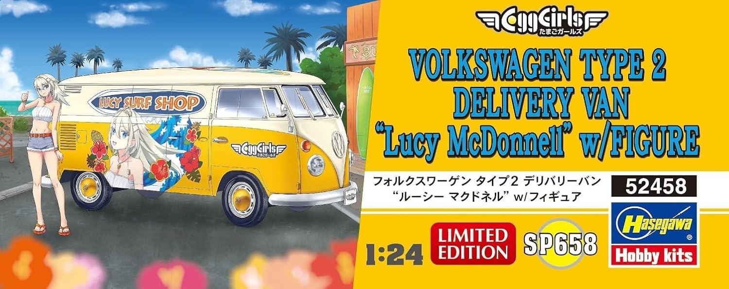 Hasegawa 1/24 Volkswagen Type 2 Delivery Van with Lucy McDonnell Figure New