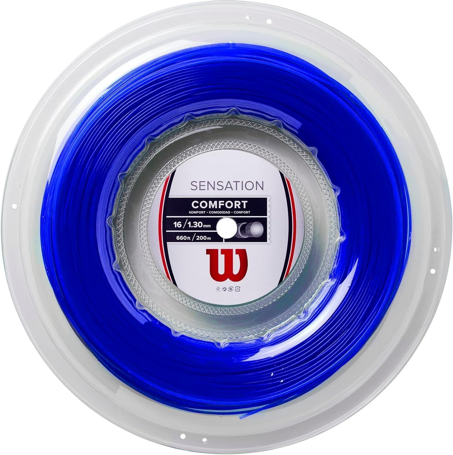 Wilson Sensation Blue 16 Reel Tennis String with Sensation Snubbull 200m New
